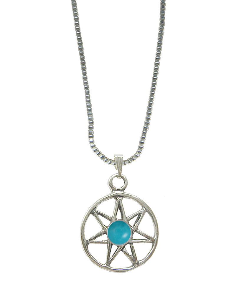 Sterling Silver Fairy Star Pendant With Turquoise